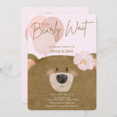 Roze Teddy We kunnen Barly Wachten Meisje Baby sho Kaart (Voorkant / Achterkant)