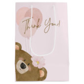 Roze Teddy We kunnen Barly Wachten Meisje Baby sho Medium Cadeauzakje (Achterkant)