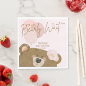 Roze Teddy We kunnen Barly Wachten Meisje Baby sho Servet (Insitu)