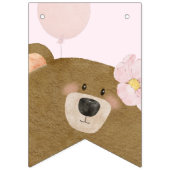 Roze Teddy We kunnen Barly Wachten Meisje Baby sho Vlaggetjes (Eerste vlag)