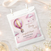 Roze Teddy Wolken Baby Meisje Dank je Bedankzakje (Geknipt)