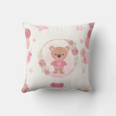 Roze Teddybeer Baby Kussen (Achterkant)
