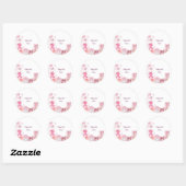 Roze Teddybeer Baby Shower Favor Sticker (Vel)