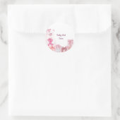 Roze Teddybeer Baby Shower Favor Sticker (Tas)