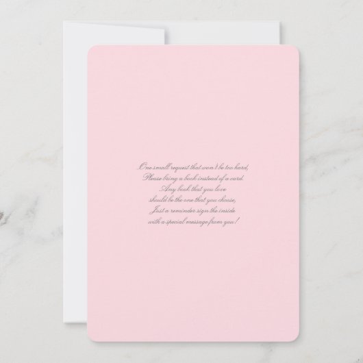 Roze teddybeer Baby shower meisje uitnodiging (Achterkant)