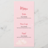 Roze Teddybeer Baby shower Menu Kaart (Voorkant)