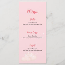 Roze Teddybeer Baby shower Menu Kaart
