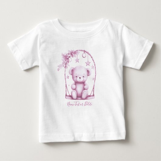 Roze teddybeer baby T-shirt (Voorkant)