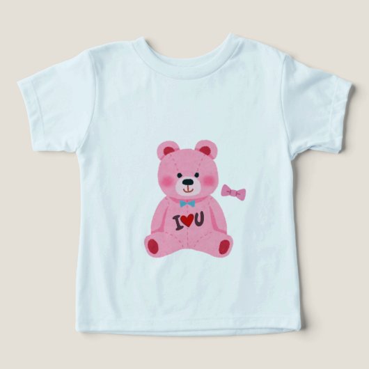 Roze teddybeer baby topje (Design voorkant)