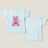 Roze teddybeer baby topje (Ontwerp Voorkant & Achterkant)