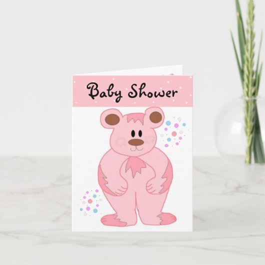 Roze teddybeer babyshower (Voorkant)