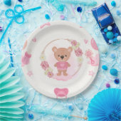 Roze teddybeer babyshower bord (Feest)