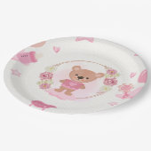 Roze teddybeer babyshower bord (Gekanteld)