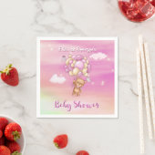 Roze teddybeer babyshower servet (Insitu)
