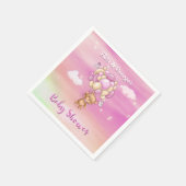 Roze teddybeer babyshower servet (Hoek)