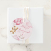 Roze teddybeer ballonnen Dank je wel bary veel Bedankjes Labels (In situ)