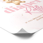 Roze teddybeer ballonnen Luierloterij Poster (Hoek)