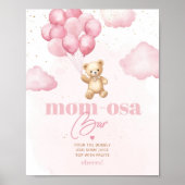 Roze teddybeer ballonnen mom-osa bar poster (Voorkant)
