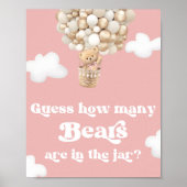 Roze teddybeer ballonnen raden hoeveel Beren Poster (Voorkant)