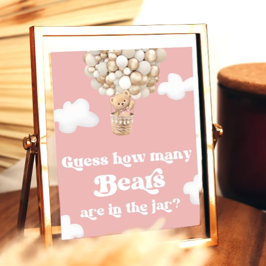 Roze teddybeer ballonnen raden hoeveel Beren Poster