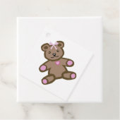 Roze teddybeer bedankjes labels (In situ)