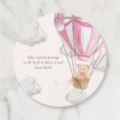 Roze teddybeer bedankt Beary eerste verjaardag Bedankjes Labels (Achterkant)