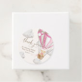 Roze teddybeer bedankt Beary eerste verjaardag Bedankjes Labels (In situ)