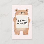 Roze teddybeer boeken voor baby Request Informatiekaartje (Achterkant)