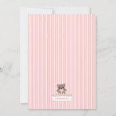 Roze Teddybeer brengt een Boek-Baby shower Uitnodi Kaart (Achterkant)