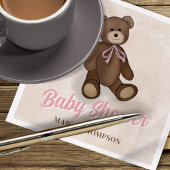  Roze Teddybeer Custom Baby shower Servet
