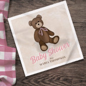  Roze Teddybeer Custom Baby shower Servet