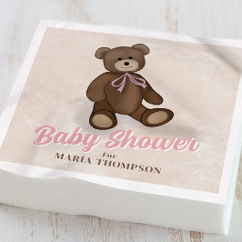  Roze Teddybeer Custom Baby shower Servet
