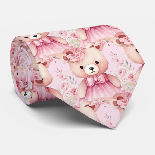 Roze Teddybeer Das (Opgerold)