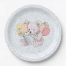 Roze teddybeer die een boek leest 