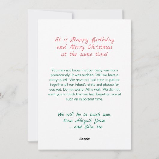 Roze teddybeer eerste kerst flat vakantie Kaart (Achterkant)