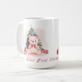 Roze teddybeer eerste kerst Mok (Voorkant links)