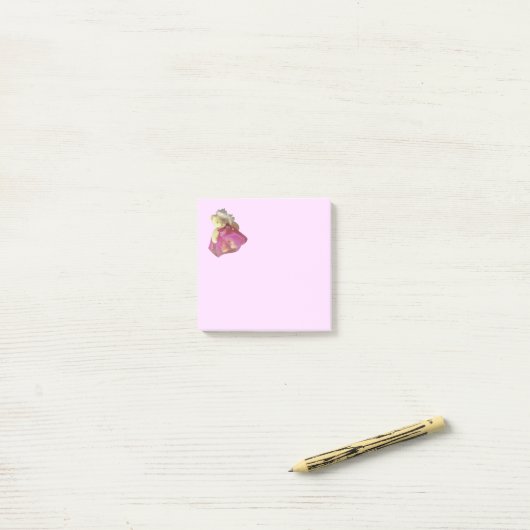 Roze teddybeer feestbeest post-it® notes (Op bureau)
