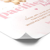 Roze teddybeer Fopspeen jacht baby shower spel Poster (Hoek)