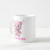 Roze teddybeer Goedemorgen Mok | Schattige cadeau  (Voorkant links)