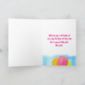 Roze teddybeer Happy 2nd Birthday Custom Kaart (Binnen)