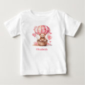 Roze Teddybeer-heetluftballon Meisje Persoonlijk (Voorkant)