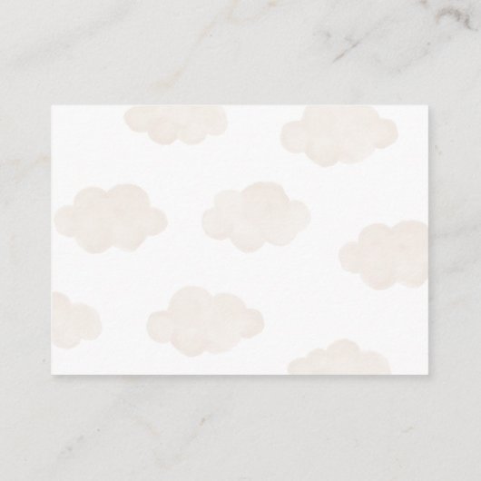 Roze Teddybeer Hete Luchtballon Luier Raffle Informatiekaartje (Achterkant)