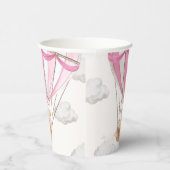 Roze teddybeer heteluchtballon papieren bekers (Rechts)
