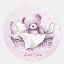 Roze Teddybeer in mand Sticker