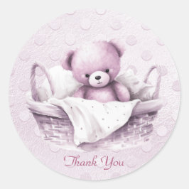 Roze Teddybeer in mand Sticker
