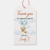 Roze Teddybeer Jongens Baby Shower Cadeaulabel (Achterkant)