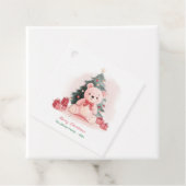 Roze teddybeer Kerstmis Bedankjes Labels (In situ)