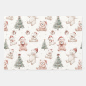 Roze teddybeer Kerstmis  Inpakpapier Vel (Voorkant 2)