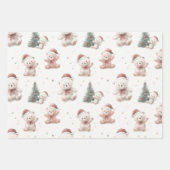 Roze teddybeer Kerstmis  Inpakpapier Vel (Voorkant)