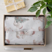 Roze teddybeer Kerstmis Tissuepapier (Geschenk)